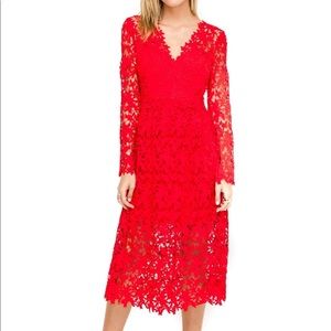 Red Lace Dress: ASTR THE LABEL
